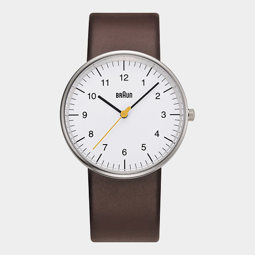 BRAUN ホワイトフェイス ウォッチ ブラウンベルト