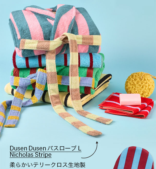 Dusen Dusen バスローブ L Nicholas Stripe