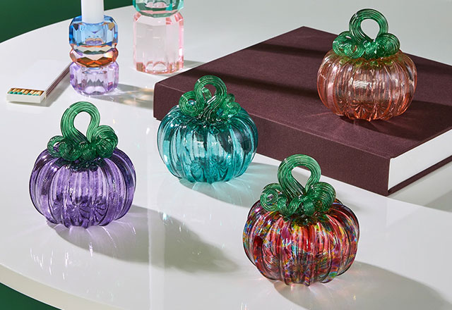 グラス パンプキン オブジェ ルビーレインボー