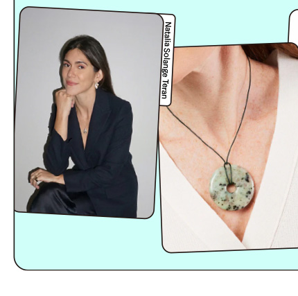 NST Studio Leather Tie Stone ネックレス ジェイド／グリーン