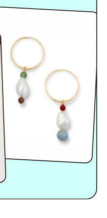 NST Studio Mismatched Drop Pearl フープ ピアス