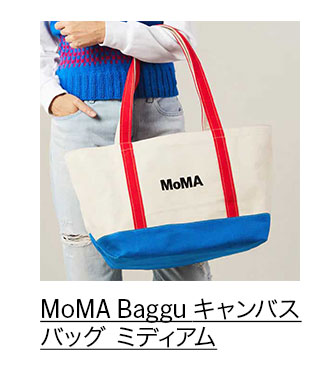 MoMA Baggu キャンバスバッグ ミディアム ブルー／レッド