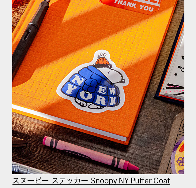 スヌーピー ステッカー Snoopy NY Puffer Coat