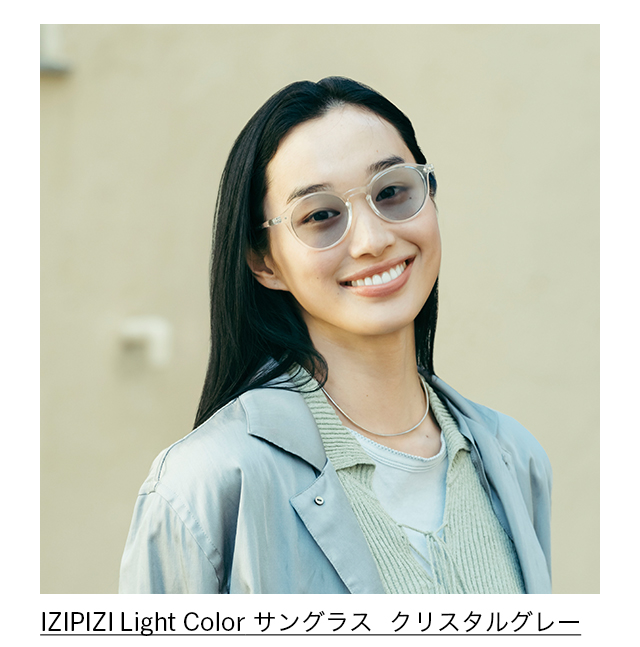 IZIPIZI ライトカラー サングラス #D クリスタルグレー
