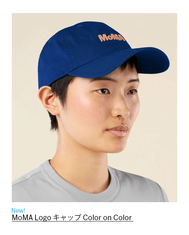 MoMA Logo キャップ Color on Color ロイヤルブルー／ピーチ