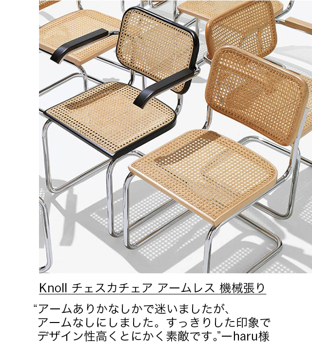 Knoll チェスカチェア アームレス 機械張り ブラックビーチ