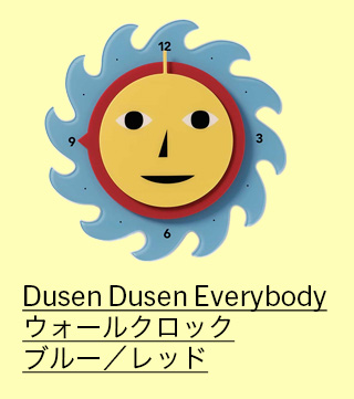 Dusen Dusen Everybody ウォールクロック ブルー／レッド