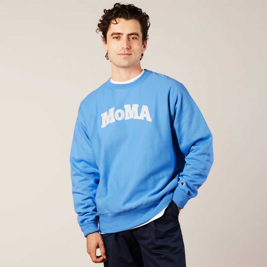 Champion クルーネックスウェットシャツ MoMA Edition ライトブルー L 