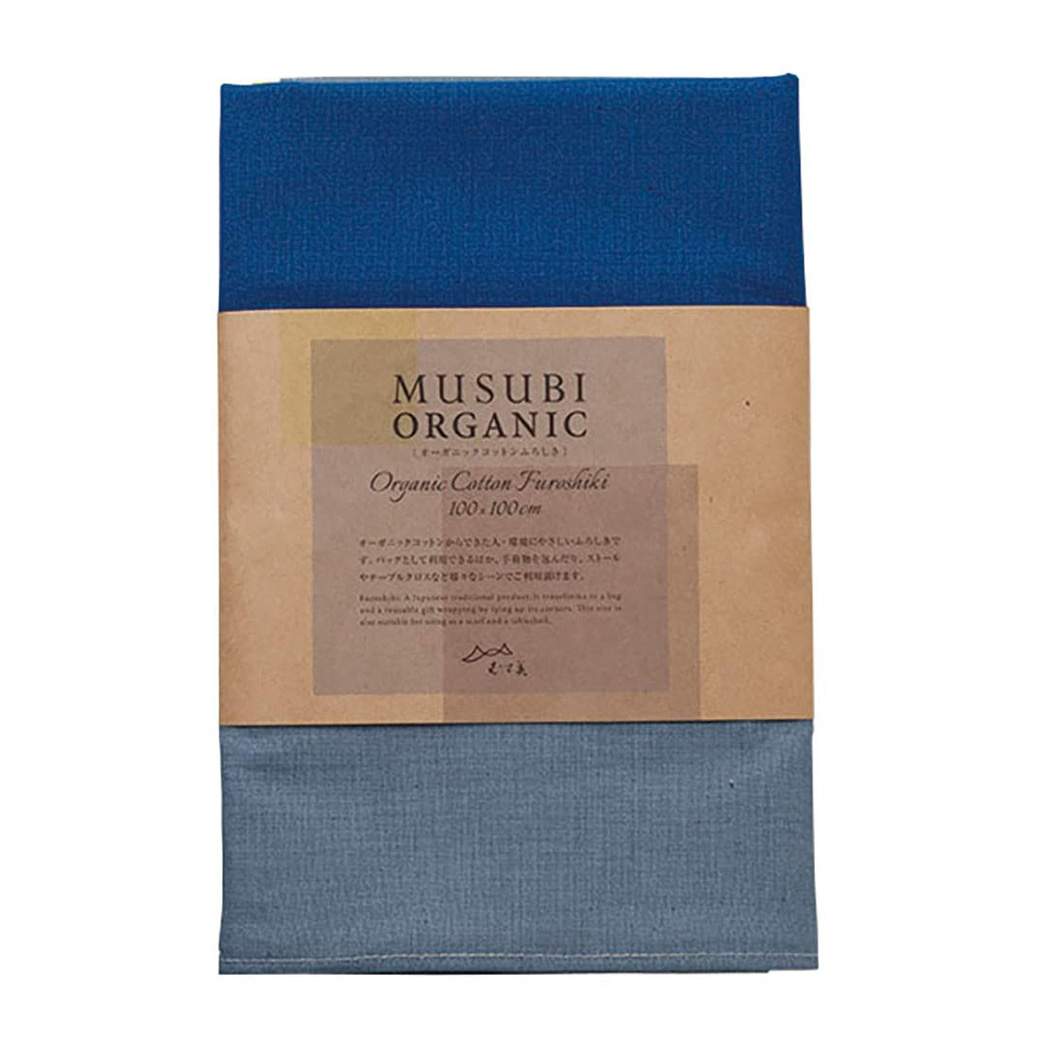 MUSUBI Organic ふろしき しかく ブルー
