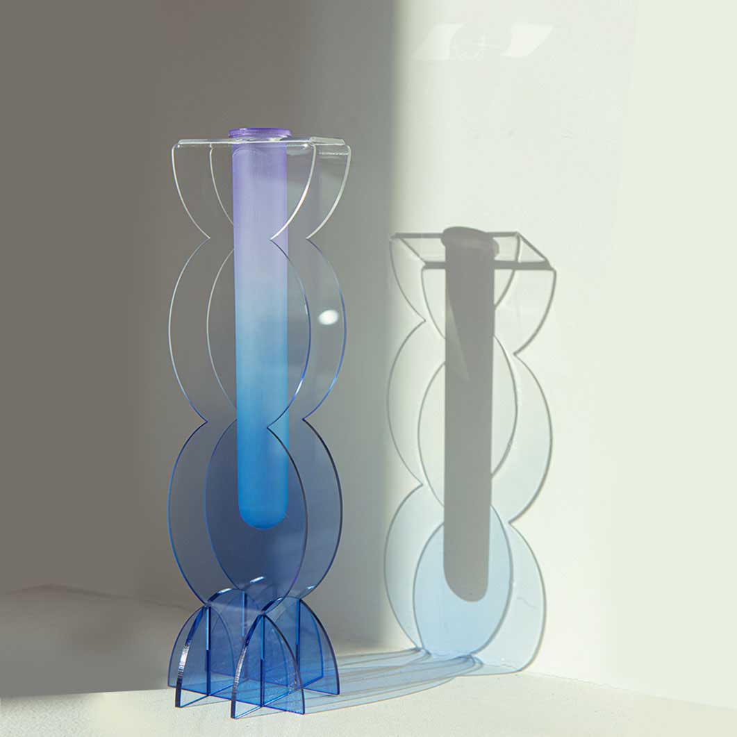 Rounded Acrylic Vase L ブルーグラデーション