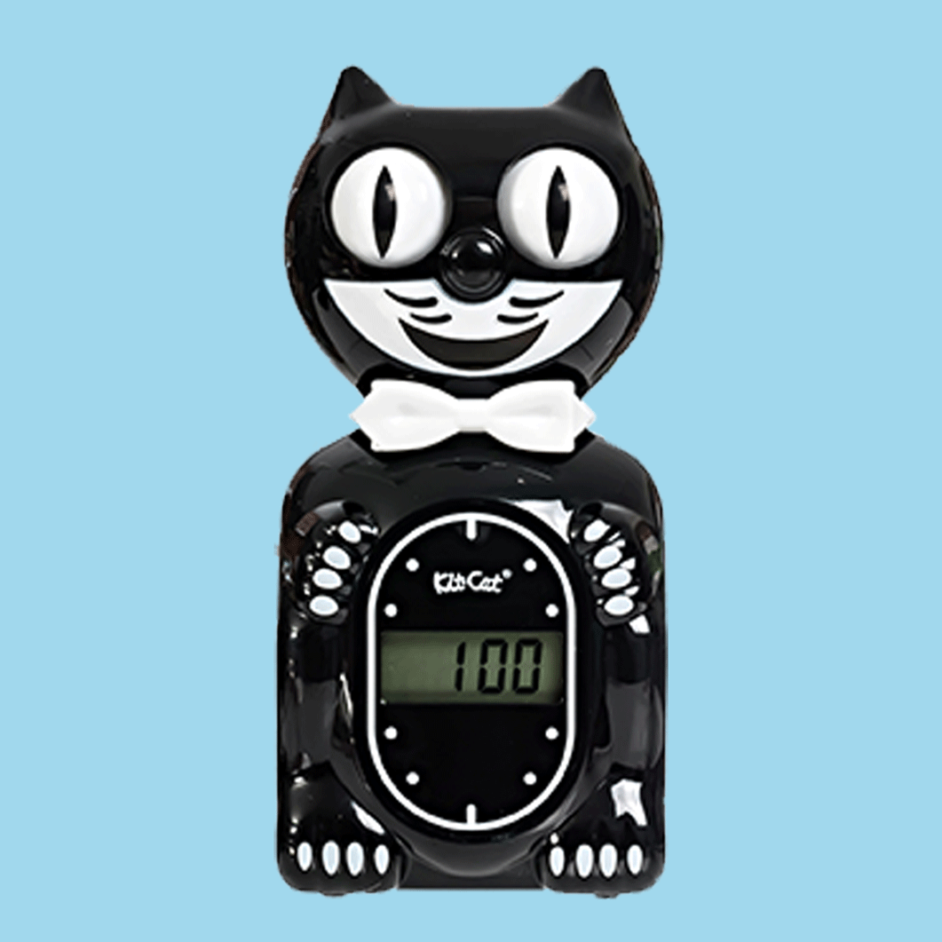 キットキャット デジタルデスククロック ブラック(デスククロック ブラック)：ホーム