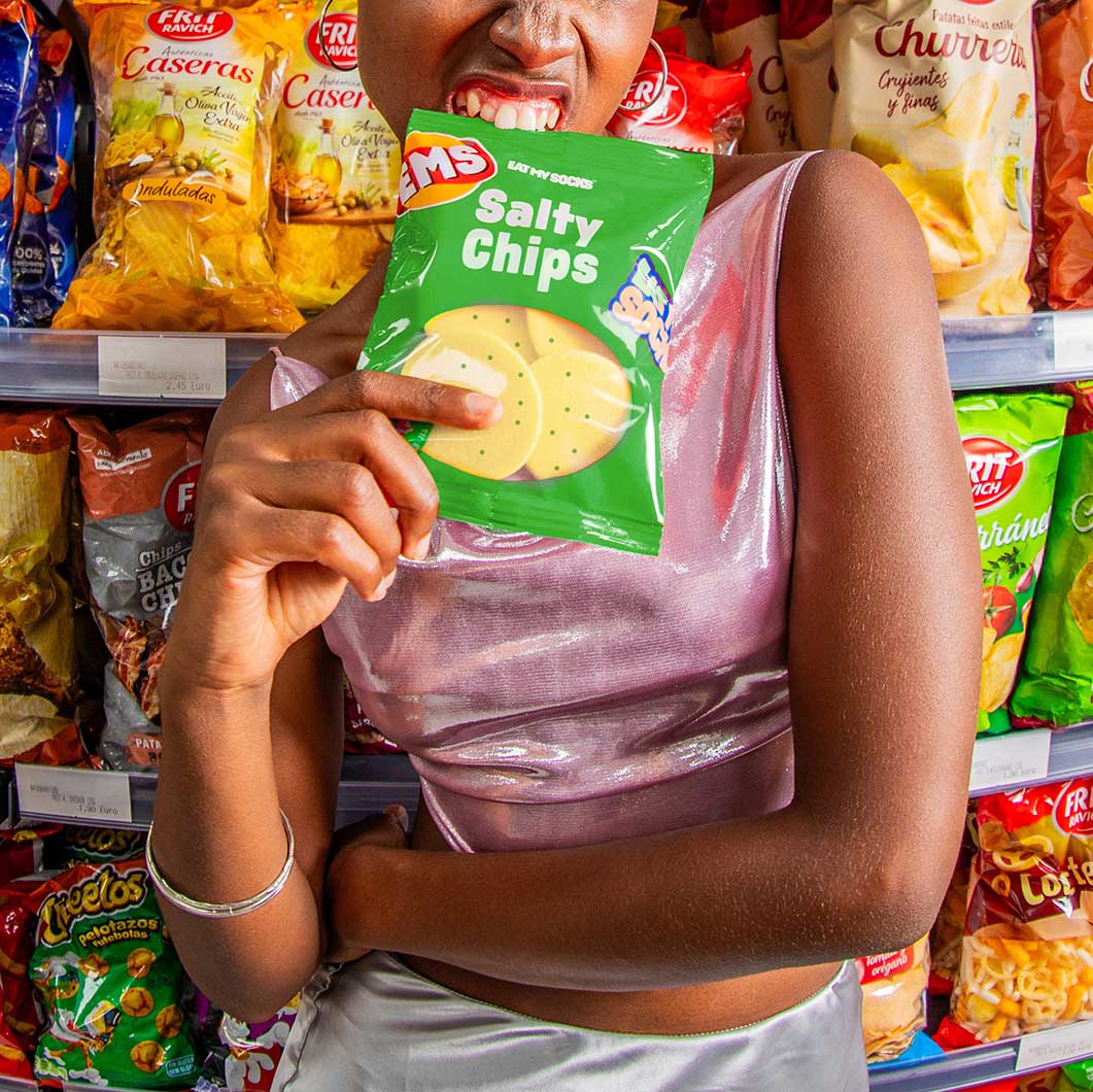 Eat My Socks Salty Chips Green