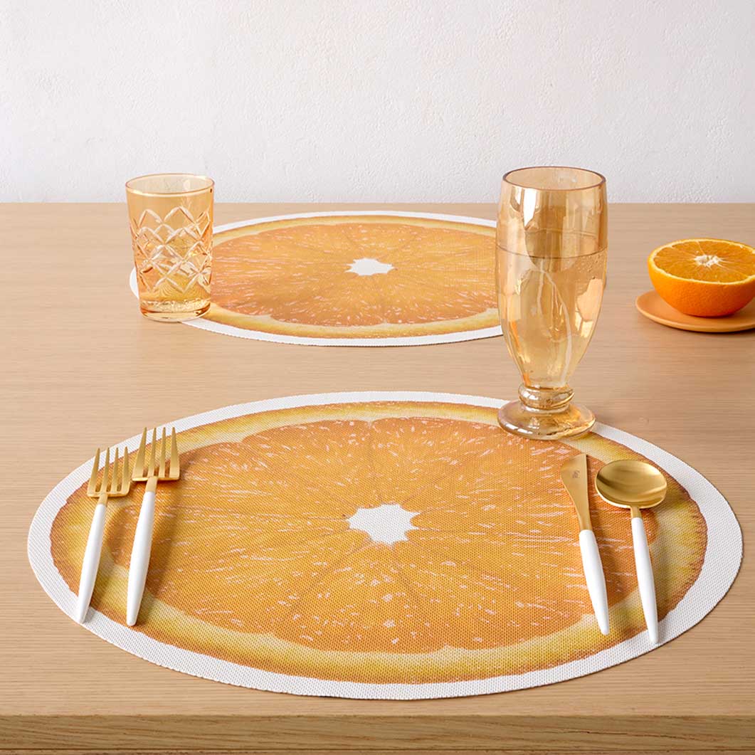 Chilewich Citrus �v���[�X�}�b�g �I�����W
