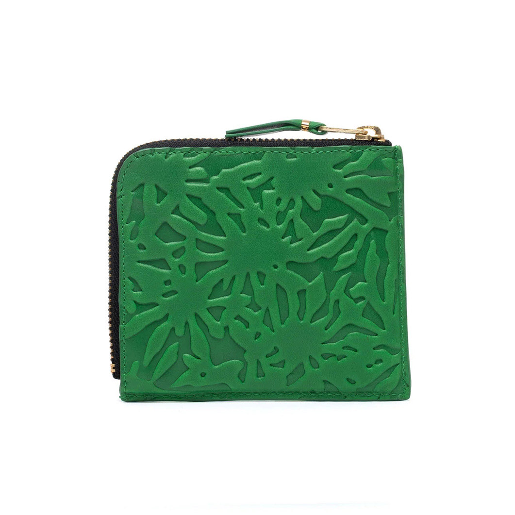 COMME des GARCONS L字型 ZIPウォレット Embossed Forest グリーン