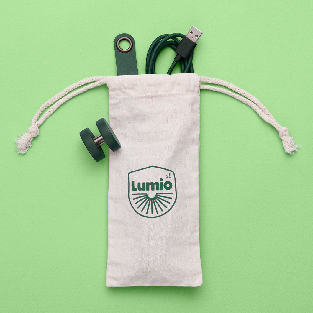 Lumiosf Fabric ブックランプ オレンジ／グリーン