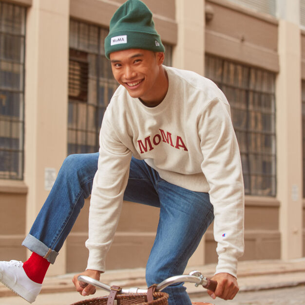 Champion クルーネックスウェットシャツ MoMA Edition オートミール M ...