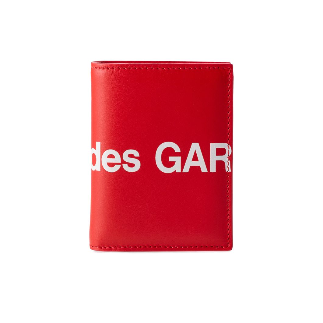 COMME des GARCONS Huge-Logo 二つ折りカードケース レッド