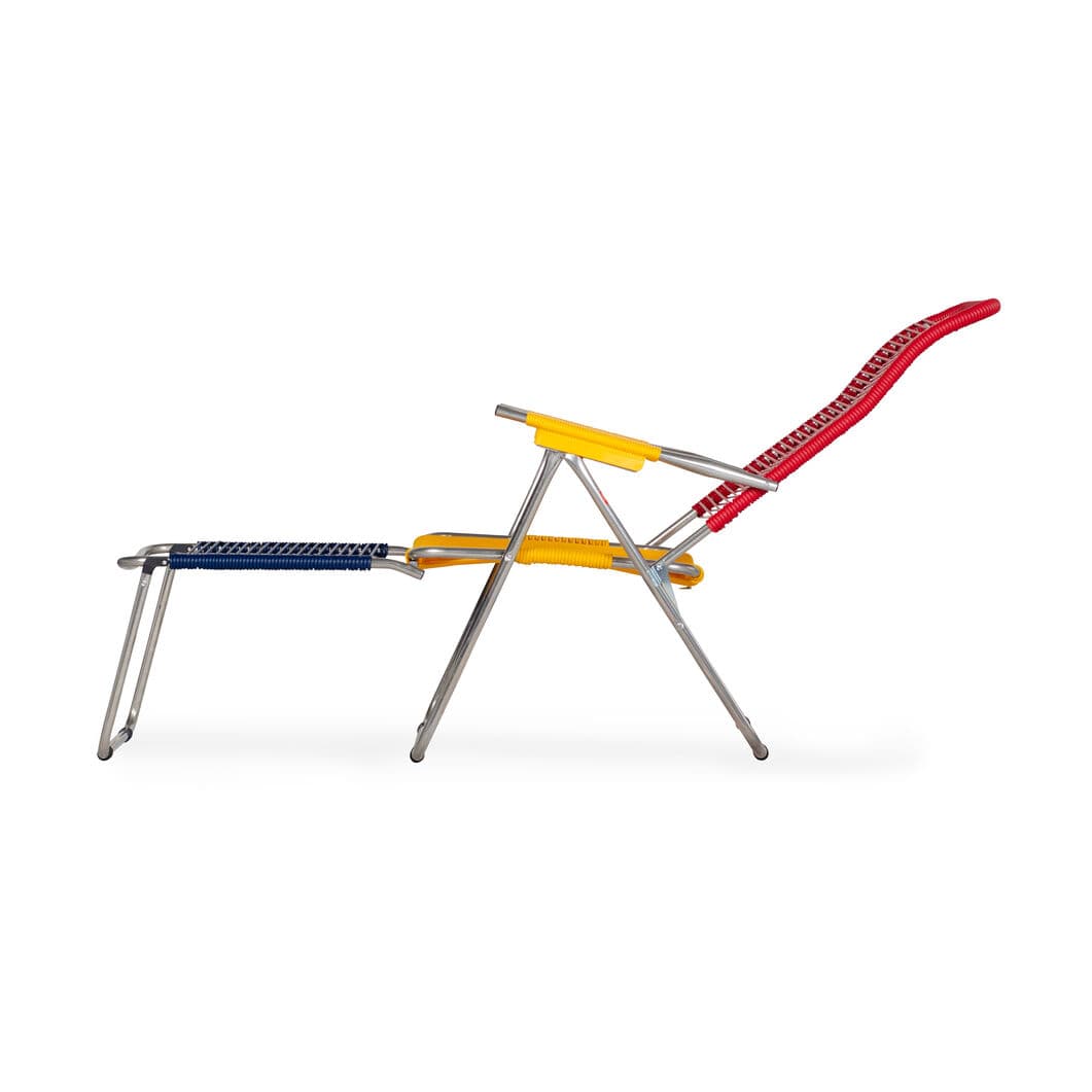 スパゲッティ アウトドア ラウンジチェア レッド／イエロー／ブルー(レッド／イエロー／ブルー)：ホーム