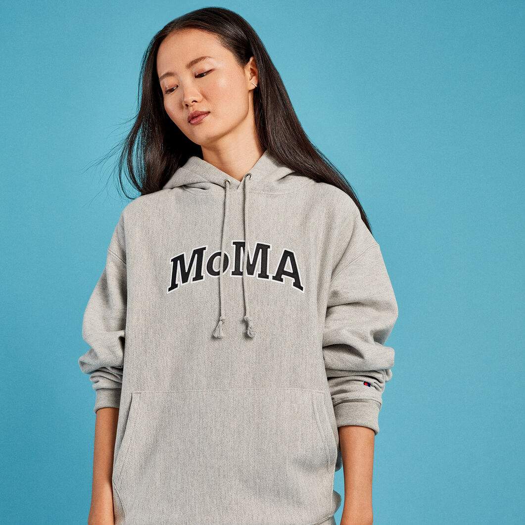 MOMA CHAMPION HOODIE BLUE SIZE L