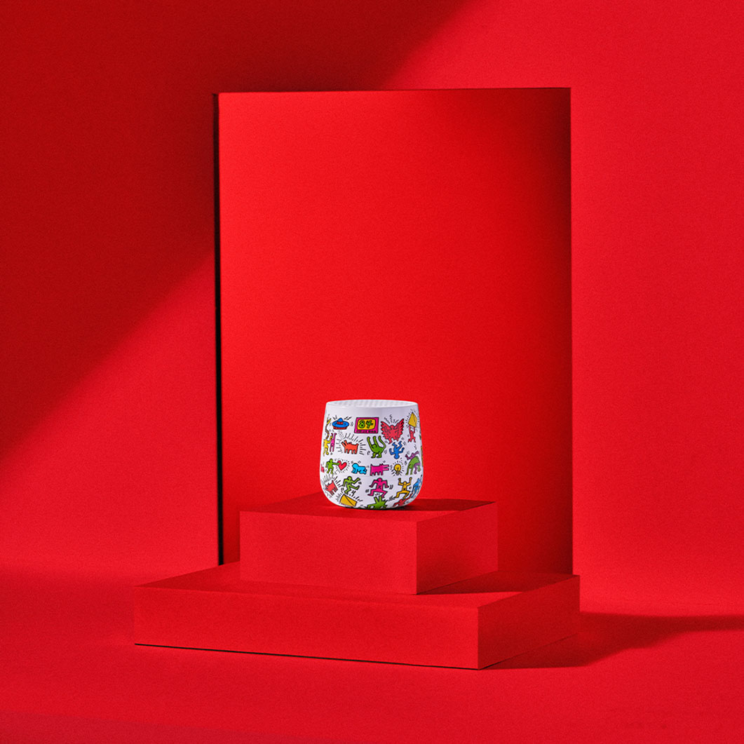 Lexon Mino�{ ���C�����X�X�s�[�J�[ Keith Haring Happy �z���C�g