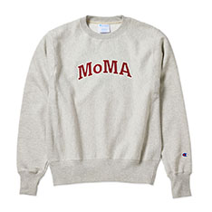 Champion クルーネックスウェットシャツ MoMA Edition グレー×レッド S