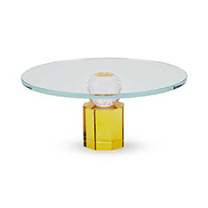 クリスタルケーキスタンド　こちらの価格で！ ファセット クリスタル ケーキスタンド：キッチン & ダイニング