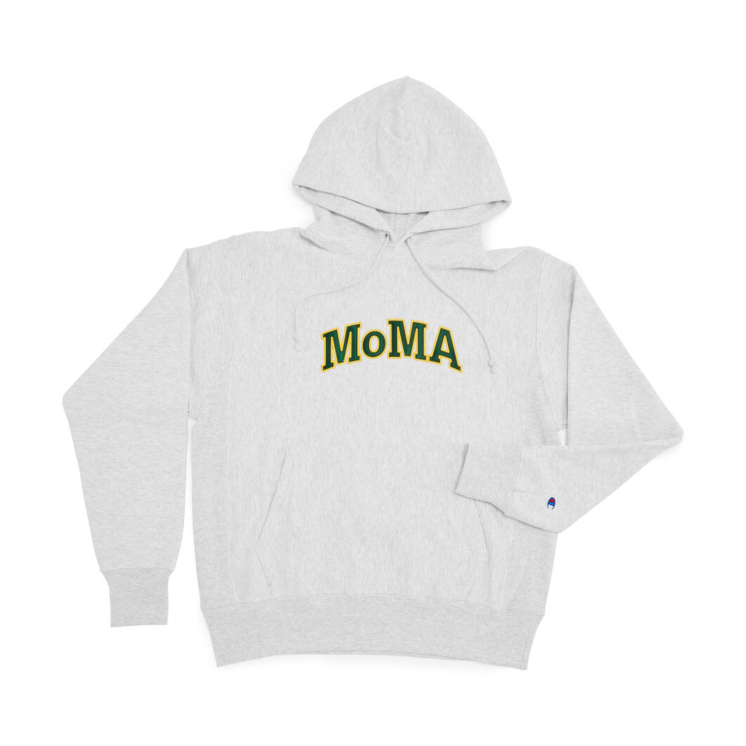 ＜MoMA＞ Champion フーディー MoMA Edition シルバーグレー S画像