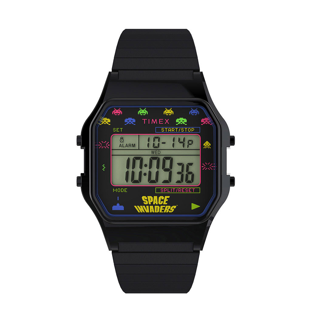 TIMEX　スペースインベーダーコラボ゛デジタル腕時計　ブラックカラーブラック