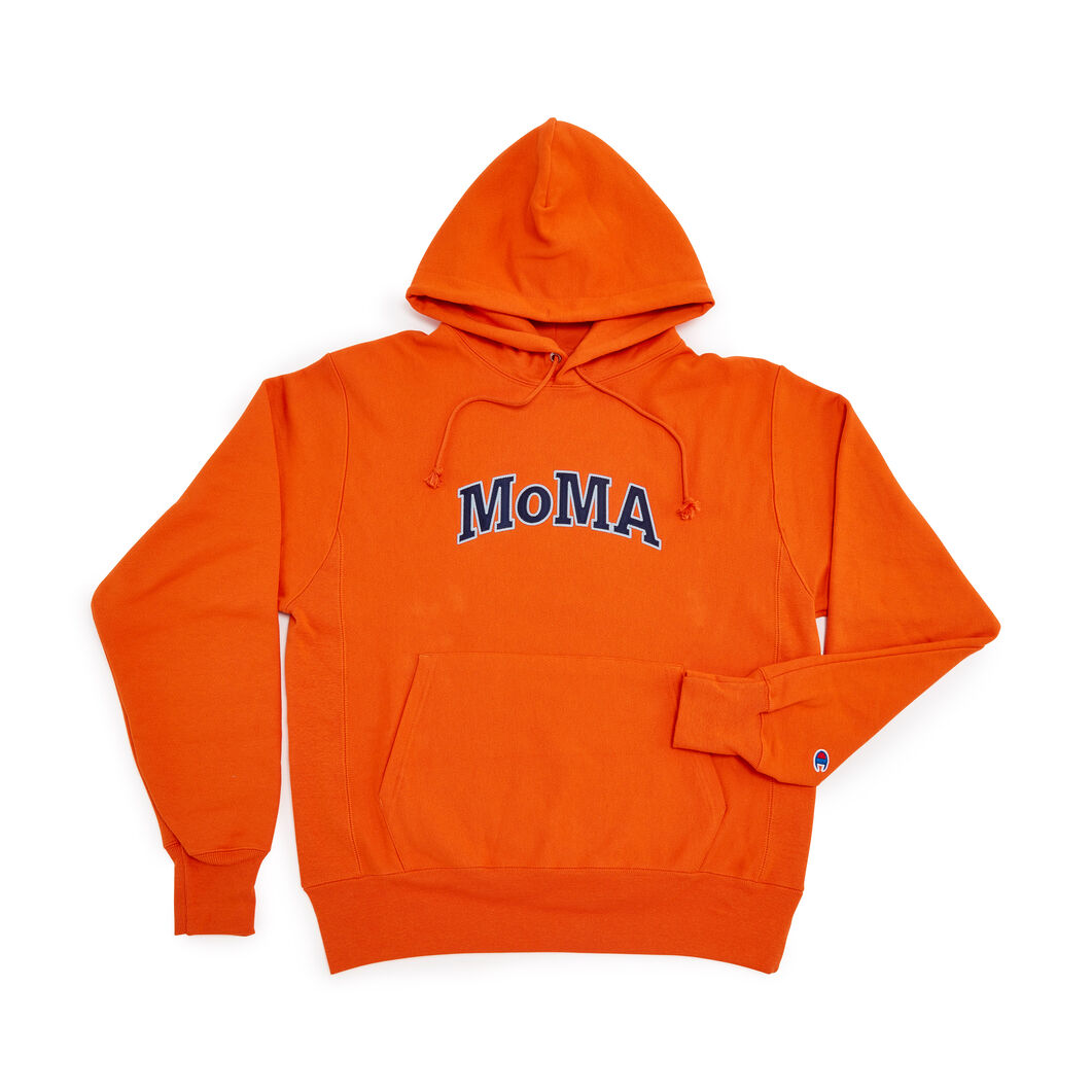 ＜MoMA＞ Champion フーディー MoMA Edition オレンジ S