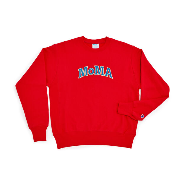 ＜MoMA＞ Champion クルーネックスウェットシャツ MoMA Edition スカーレット L