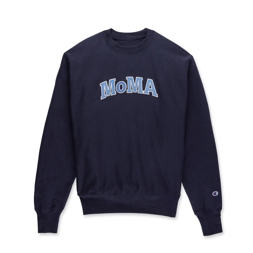 Champion クルーネックスウェットシャツ MoMA Edition ネイビー S