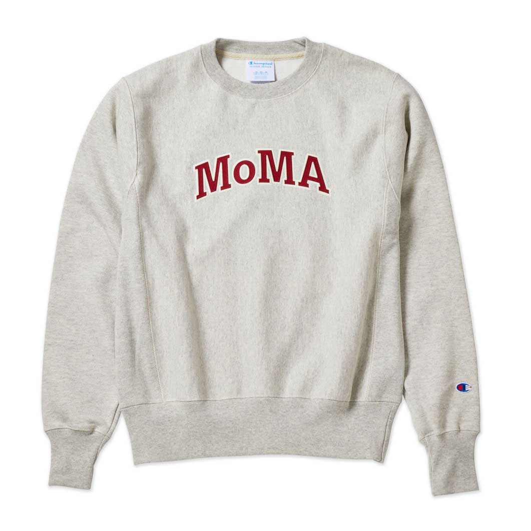 Champion クルーネックスウェットシャツ MoMA Edition グレー×レッド L