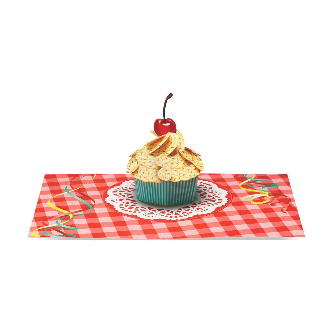 MoMA ポップアップカード ギンガムカップケーキ（6枚セット）