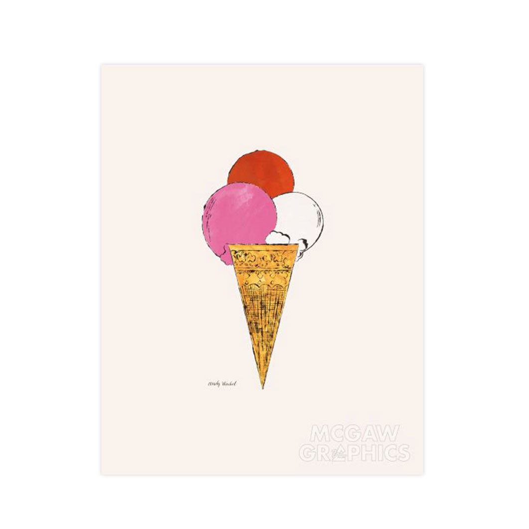 ウォーホル：Ice Cream Dessert （Red, Pink, and White） ポスター