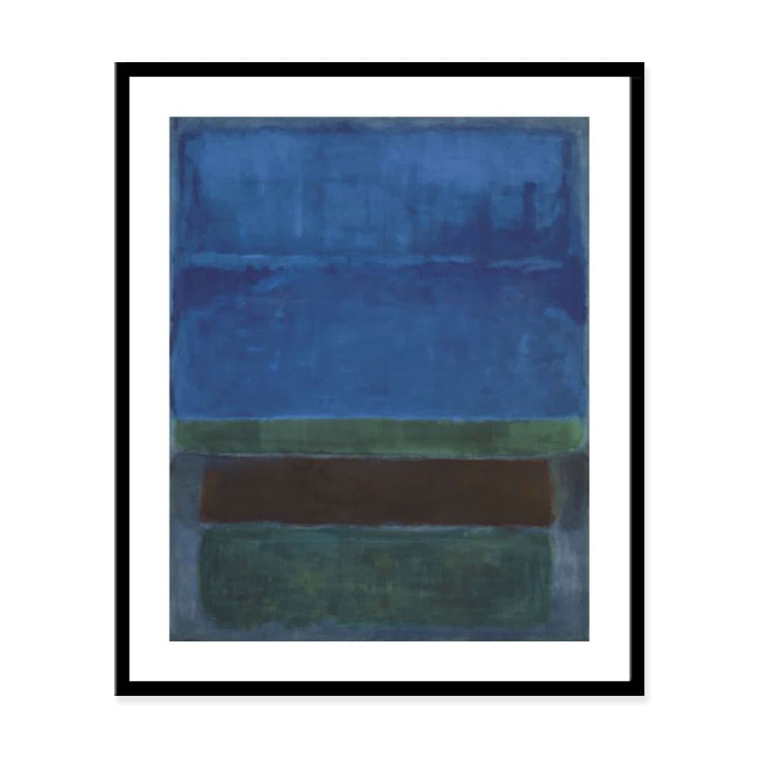 ロスコ： Untitled, 1952 （Blue, Green, and Brown） フレーム付ポスター