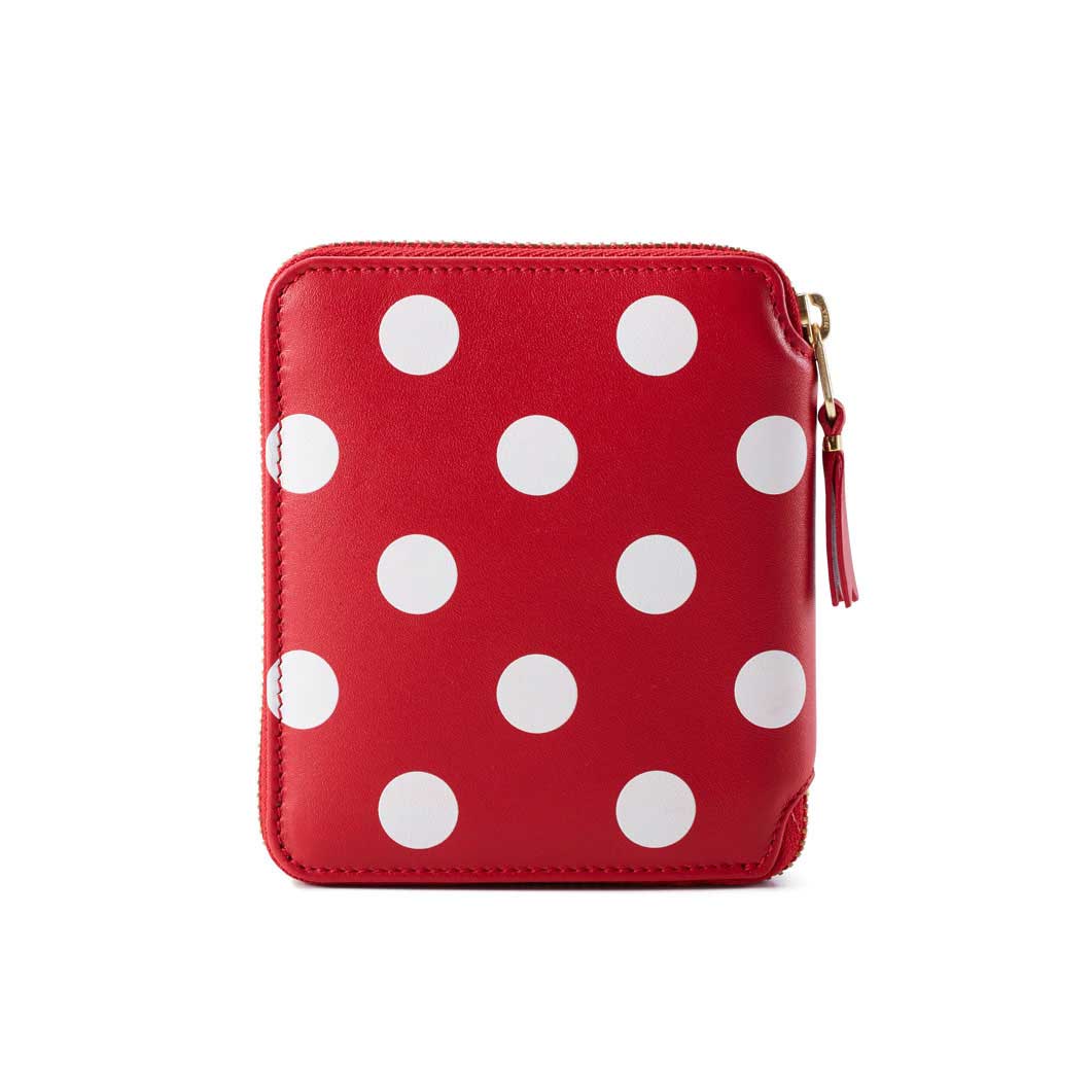Comme Des Garcons 二つ折り Zipウォレット ドット レッド ドット レッド ファッション