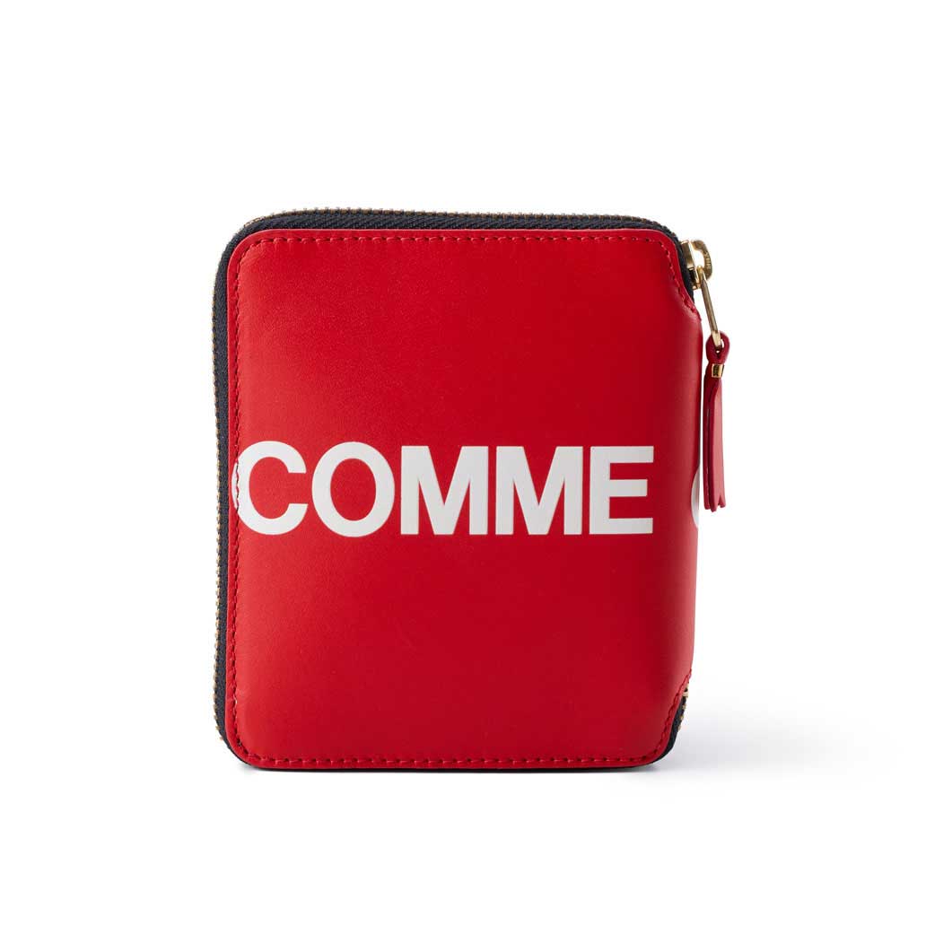 COMME des GARCONS Huge-Logo 二つ折り ZIPウォレット レッド(Huge