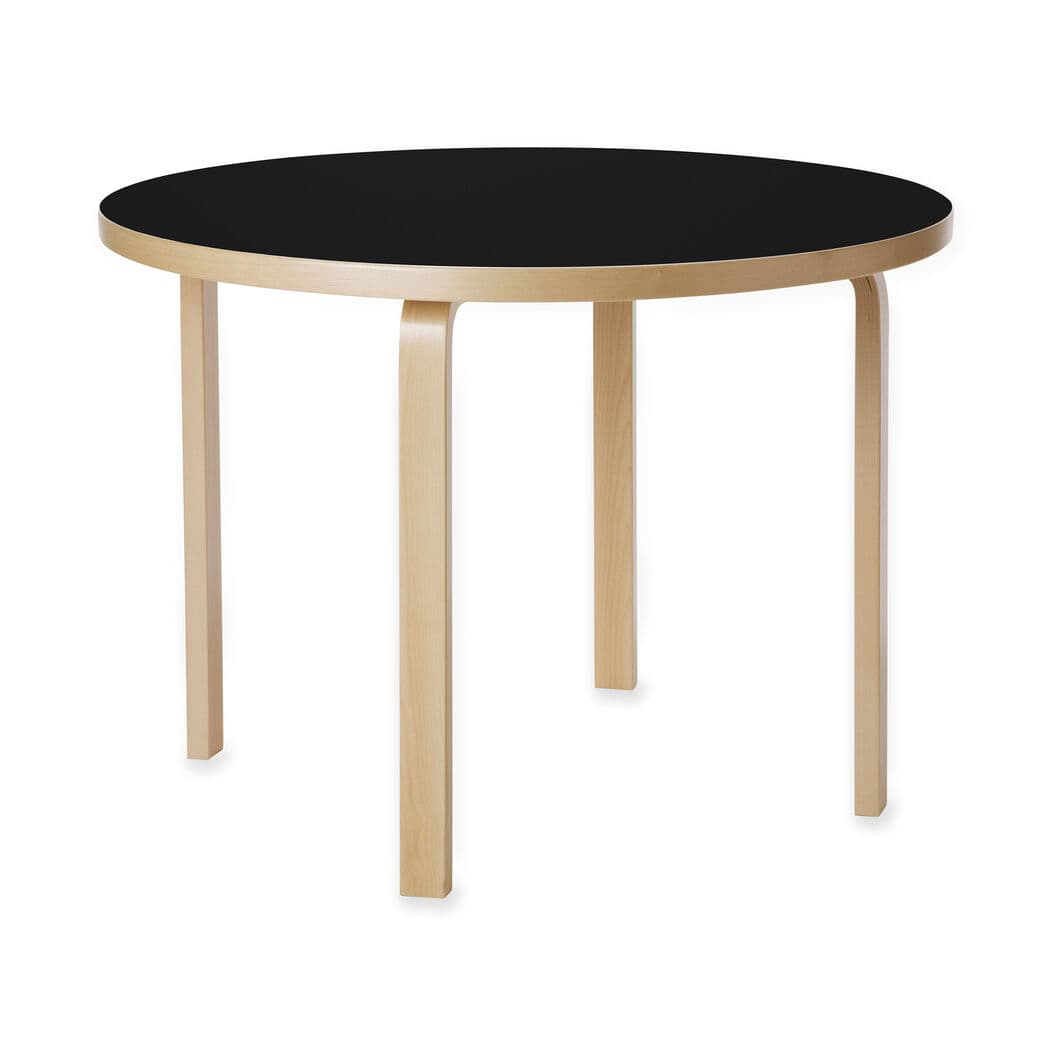 ＜MoMA＞ Artek ラウンドテーブル 90A ブラック リノリウム