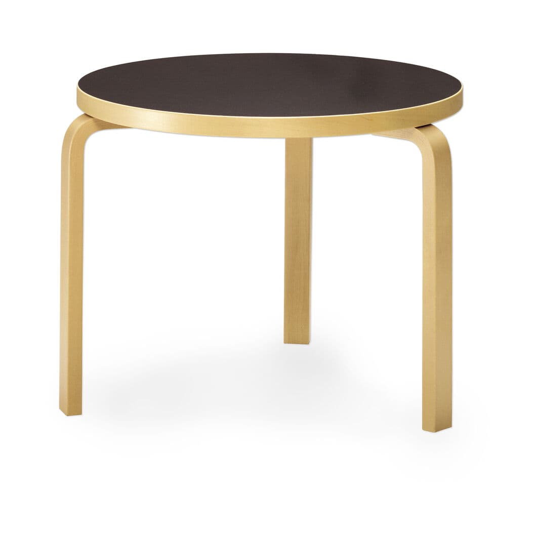 ＜MoMA＞ Artek ラウンドテーブル 90B ブラック リノリウム画像