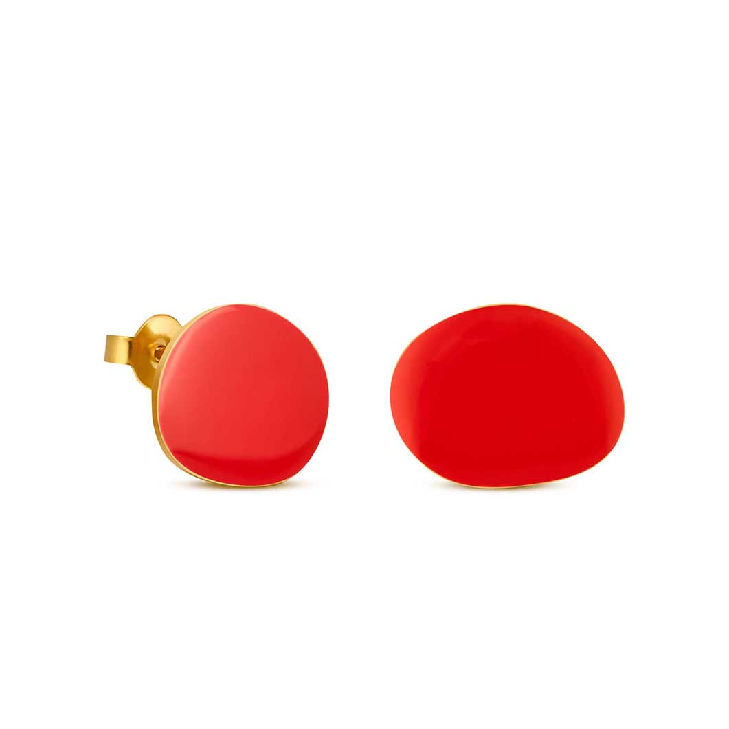 Joan Miro ドット ピアス レッド